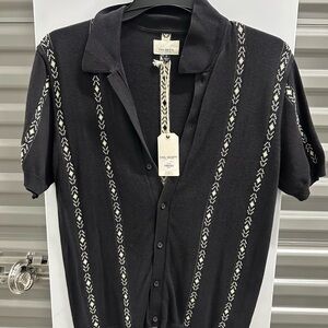 Society Black and White Striped Men's Shirt